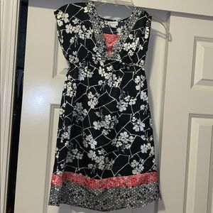 Black /orange Floral print